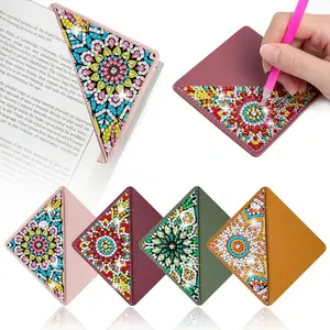 4 count  Painting Bookmarks, DIY  Art Kits for Adults, Book Corner - Protecting Bookmark Craft Supplies Kits for Book Lovers(Mandala)