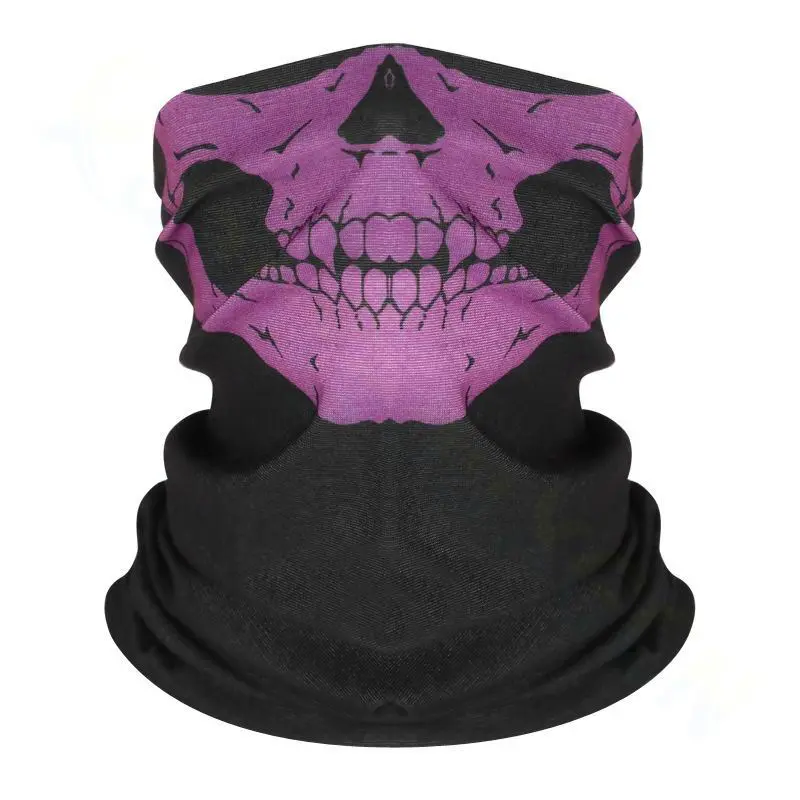 1 skull half face purple