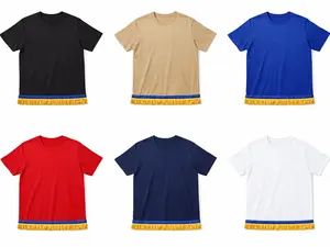 Fringed Man T-Shirt Set - 6 Piece Menswear Collection in Assorted Colors with Unique Fringe Design - Top