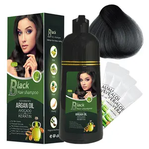 Hair Dye Shampoo Gray Coverage Color Shampoo - 3-in-1 Color Depositing Shampoo with Herbal Formula, Ammonia-Free Hair Dye for Women & Men, Long-Lasting Root Touch Up (Black, Lasts 6 Weeks) Conditioner Haircare hair dye shampoo Cleansing Cleanser