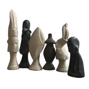 Hand-carved Soapstone African Warriors Chess Set