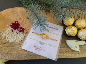 Yellow Flower Rakhi | Raksha Bandhan | Handmade | Customized | Personalized | Crystals | Indian Bracelet | Rakhi for brother | Beaded Rakhri