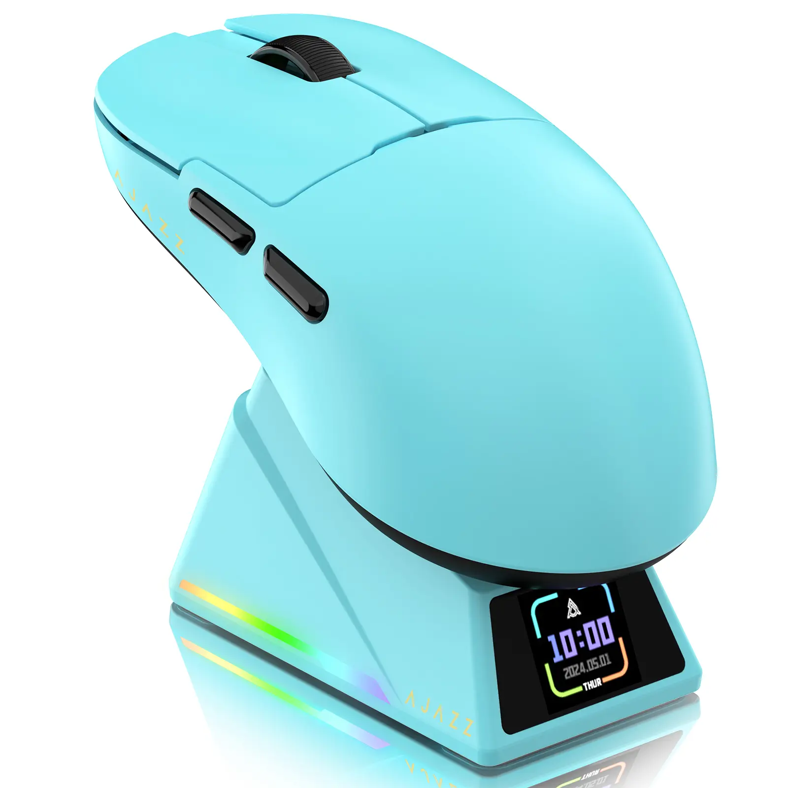ATTACK SHARK x AJAZZ AJ159 APEX Wireless Gaming Mouse with Magnetic Charging Base, 56g Lightweight BT/2.4G/USB-C Wired Mouse, PAW3950APEX 42K DPI Optical Sensor, Programmable Buttons for PC/Mac/Win
