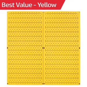 Yellow Metal Pegboard Pack - Two 32in x 16in Pegboard Tool Boards