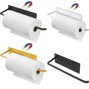 Magnetic Paper Towel Holder, Durable No-Hole Cloth Rack, Space-Saving Organizer for Kitchen & Bathroom, Home Storage Solution, Toilet Paper Holder