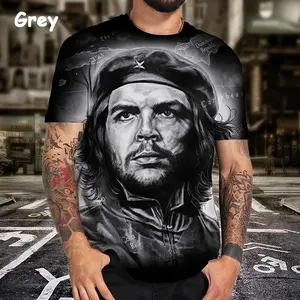 Che Guevara 3d Printed T-shirt Street Hip-hop Fashion Personality Short-sleeved Top