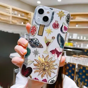 Fashionable Embroidery Pattern Phone Case, Decorative Phone Protector Cover, Phone Accessories Compatible with iPhone 11 12 13 14 15 16 Series