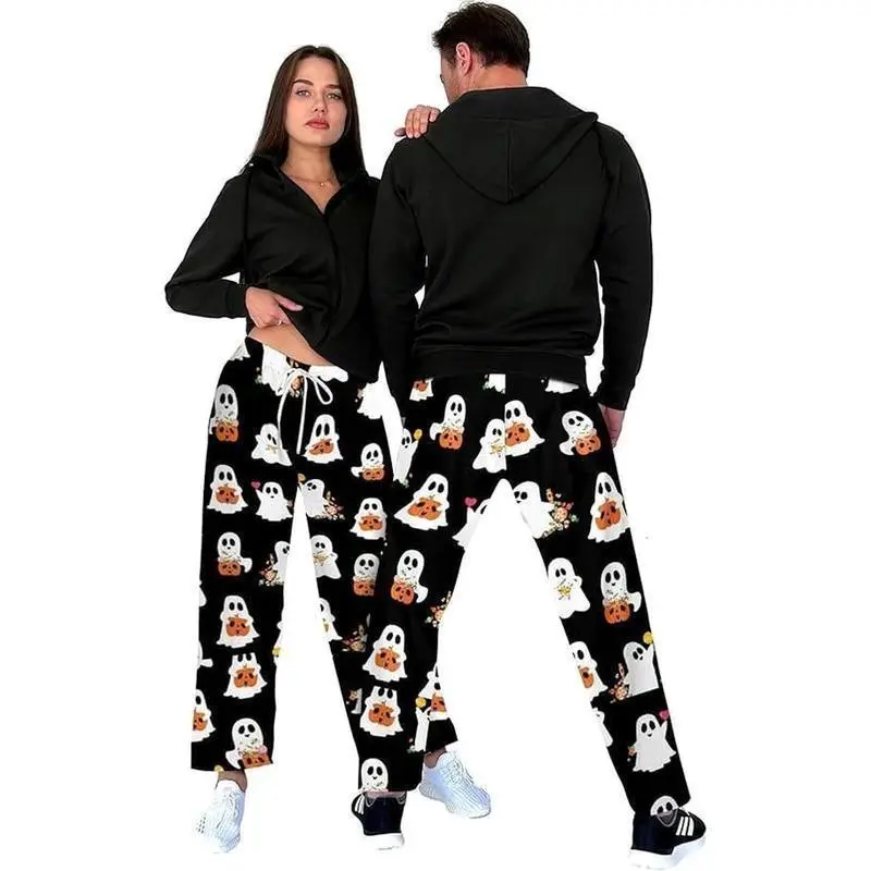 Halloween Ghost Pajama Pants, Cute Spooky Lounge Pants, Cozy Sleepwear for Men & Women, Halloween Gift