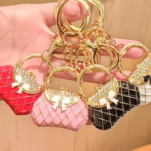 Elegant Rhinestone Bow Keychain, Fashionable Alloy Keychain, Alloy Material, Lobster Clasp Charm, Ideal for Women's Bags & Car Keys, Keychains for Gifts, Great Gift Idea for Her