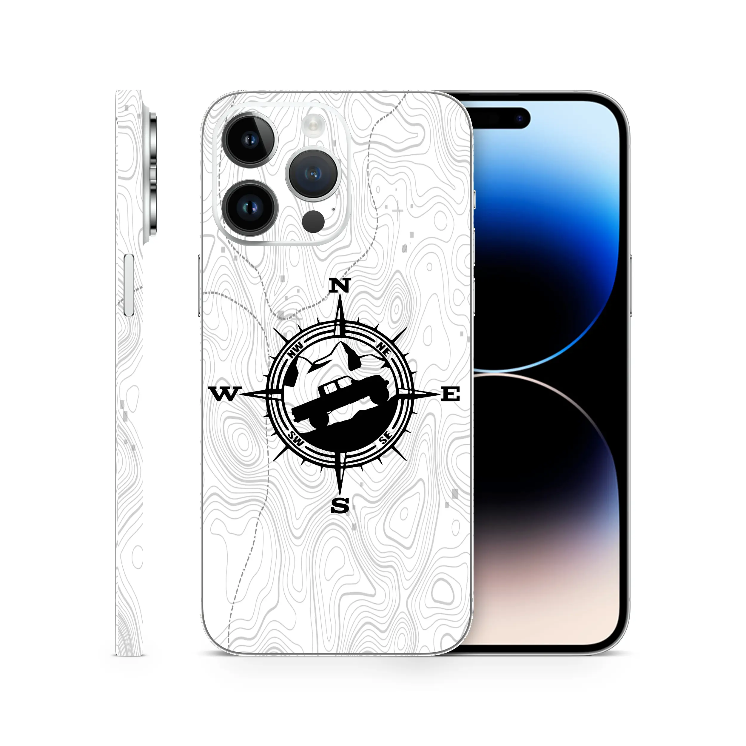 Gladiator Compass Topographic Vinyl Skins Compatible With Iphone