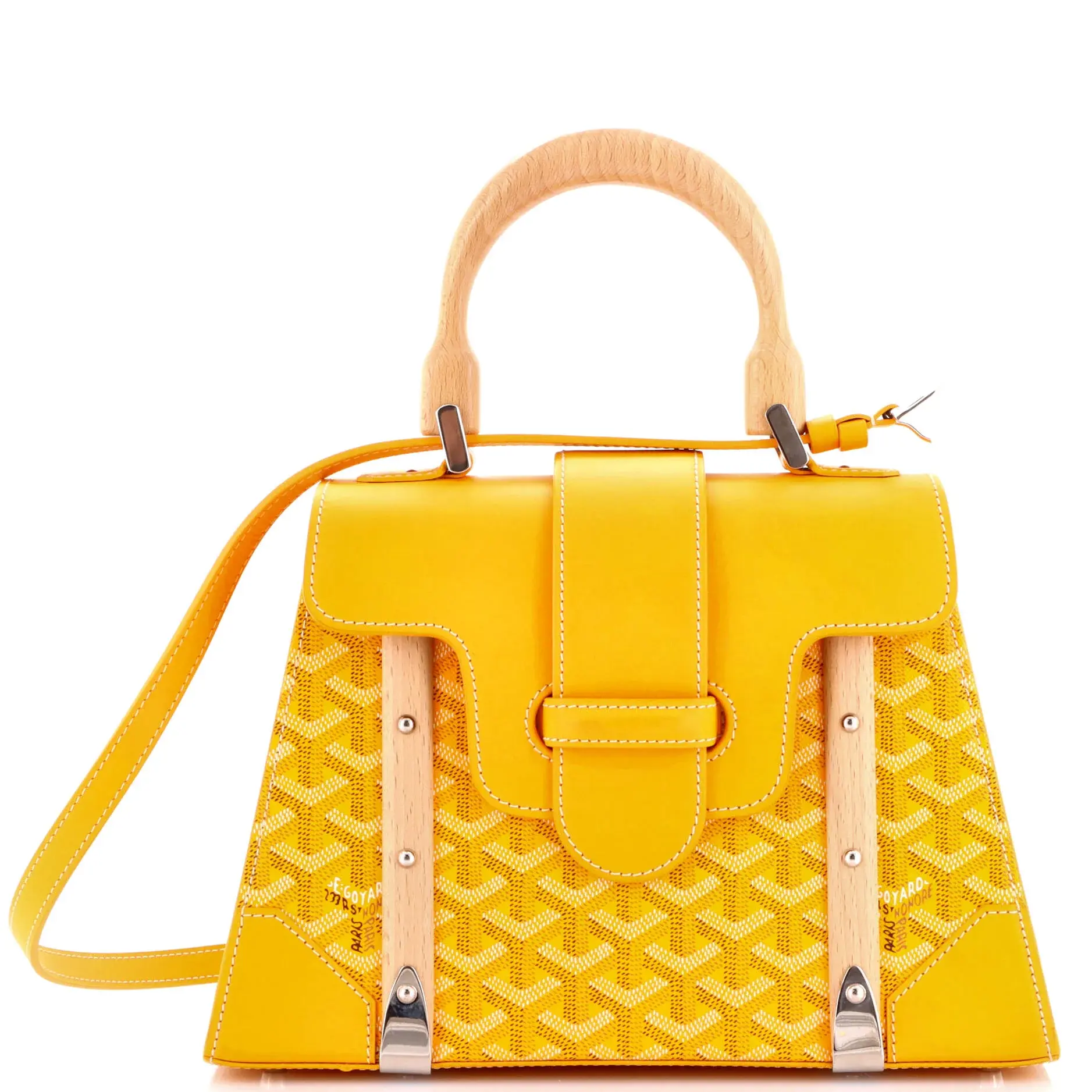 Pre-owned Goyard Canvas Coated, Leather Top Handle Bags Saigon Top Handle Bag Coated Canvas with Leather PM by Rebag