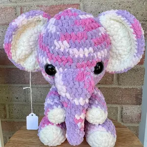 Bubblegum Elephant Crochet Plush