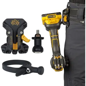 Tool Holster - Pro Tool Holster + One Tool Grip + One Driver Pin - Upgraded, Self Locking Multi Tool Holder with Ambidextrous Thumb Lock