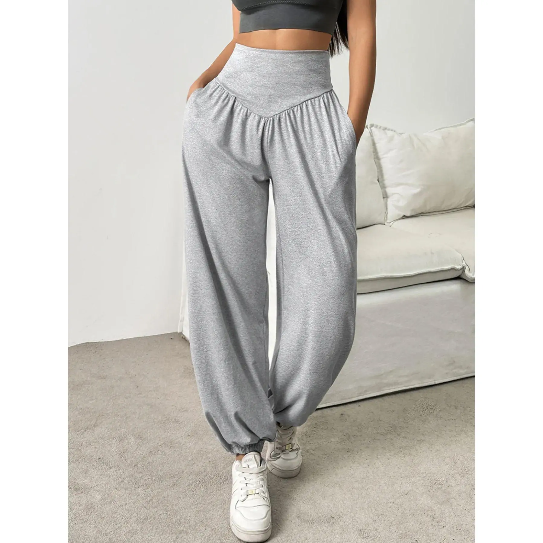 High Waist Women's Leggings Lantern Pants Cuffed Pants Comfortable And Breathable Dance Pant Gym Fitness Jeggings
