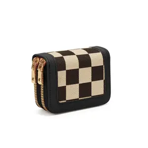 Women's Checkered Pattern Large Capacity Card Holder, Multi-Card Slot Zipper Wallet, Versatile Coin Purse for Everyday Use Plaid PattemWallet