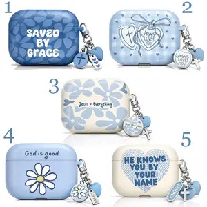 Christian AirPods Case Collection Saved By Grace Jesus Loves You God Is Good Faith Cover for AirPods 1 2 3 4 Pro Protective Christian Gift