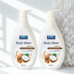 Simply Bodycare 2 Pack Body Wash | Soothing Coconut Oil & Almond Milk 34 FL OZ (1000ml) Paraben Free, Phthalate Free, Gentle Formula for Soft Hydrated Skin, For Men and Women