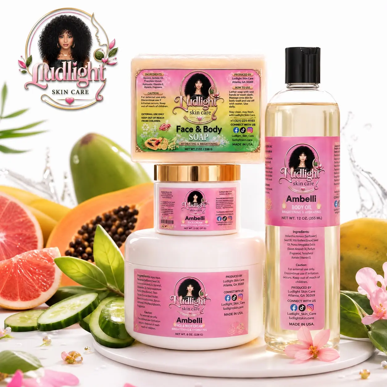 Ludlight Skincare Semi Big Set Ambelli, set of 4