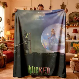 Magic Witch Wicked Theme Flannel Blanket, Soft Lightweight Warm, Bedroom Holiday Decor, All Seasons, Bed Sofa Office Camping Travel, Cozy Blanket Throw