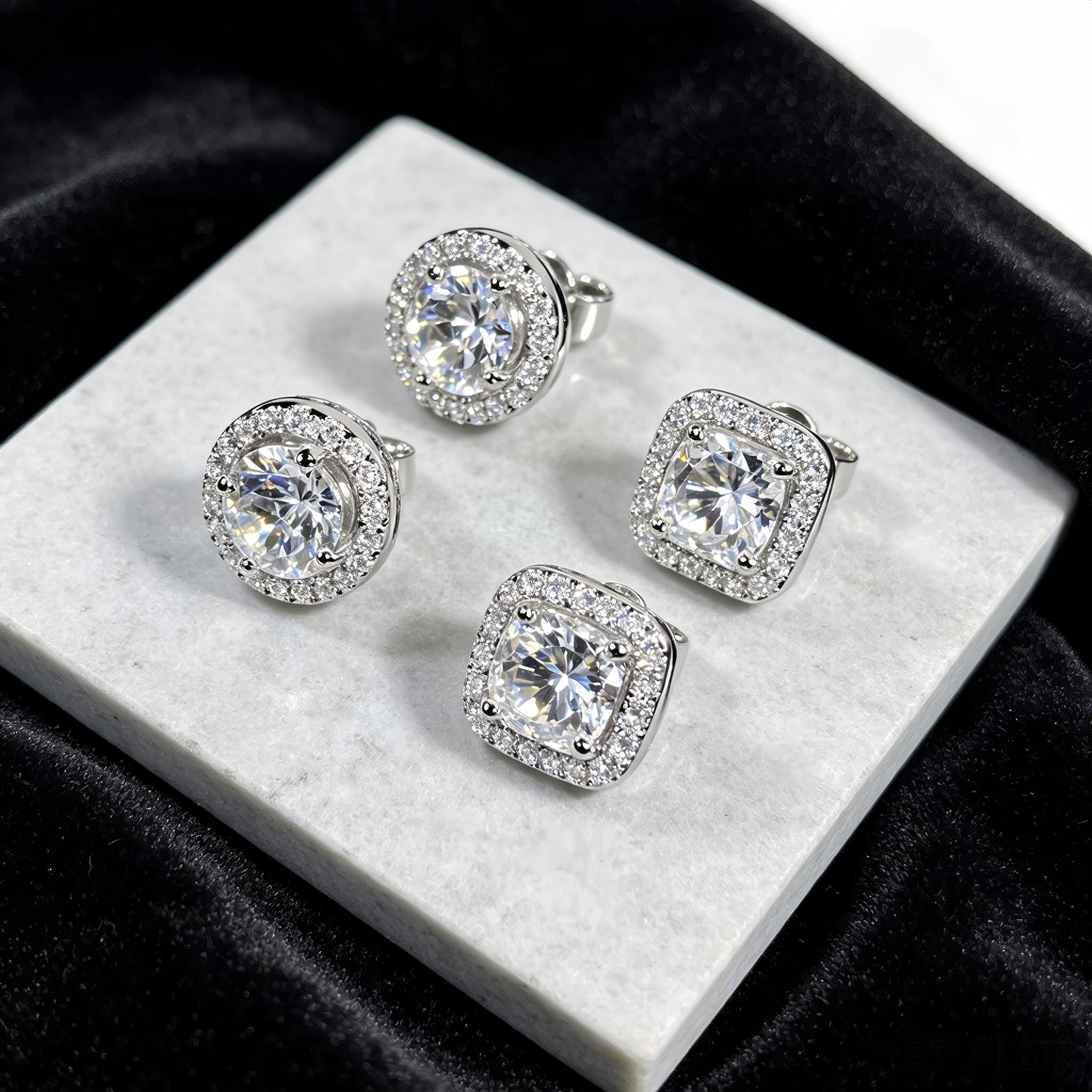 【Must be】2026 New Luxury S925 Silver Moissanite Studs | 0.3ct 0.5ct 1ct 2ct VVS High Clarity Fine Ear Jewelry | Timeless Minimal Elegant Unisex for Men Women | Official Authenticity Certificate | Premium Gift for Mother’s Day Daily & Occasion Wear