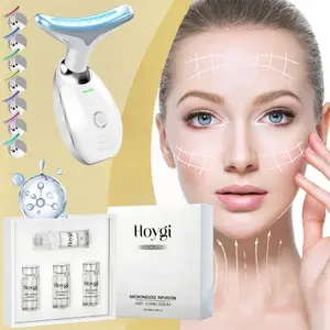 Hyaluronic Acid Facial Serum & Massage Roller Bottle & Neck & Face Massager Set, Moisturizing Facial Essence, Multifunctional Comfort Facial Massager, Professional Facial Skin Care Product for Women, Facial Care Tools