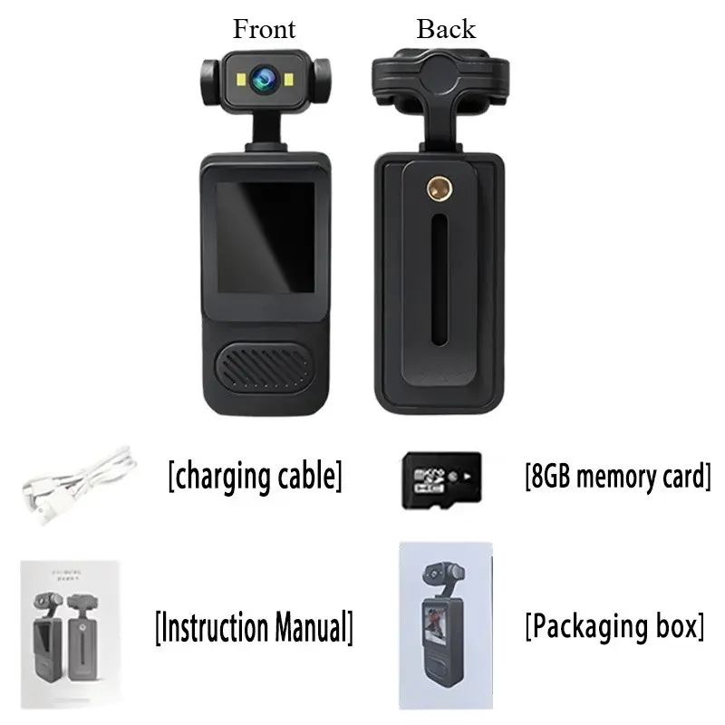 Y2 Outdoor Mini Action Camera, Handycam, 2k HD, 360° Rotatable Lens, Night Vision, Anti-Shake, Wide Angle, Ideal for Sports, Travel, Vlogging, Daily Use, Rechargeable Portable Camera