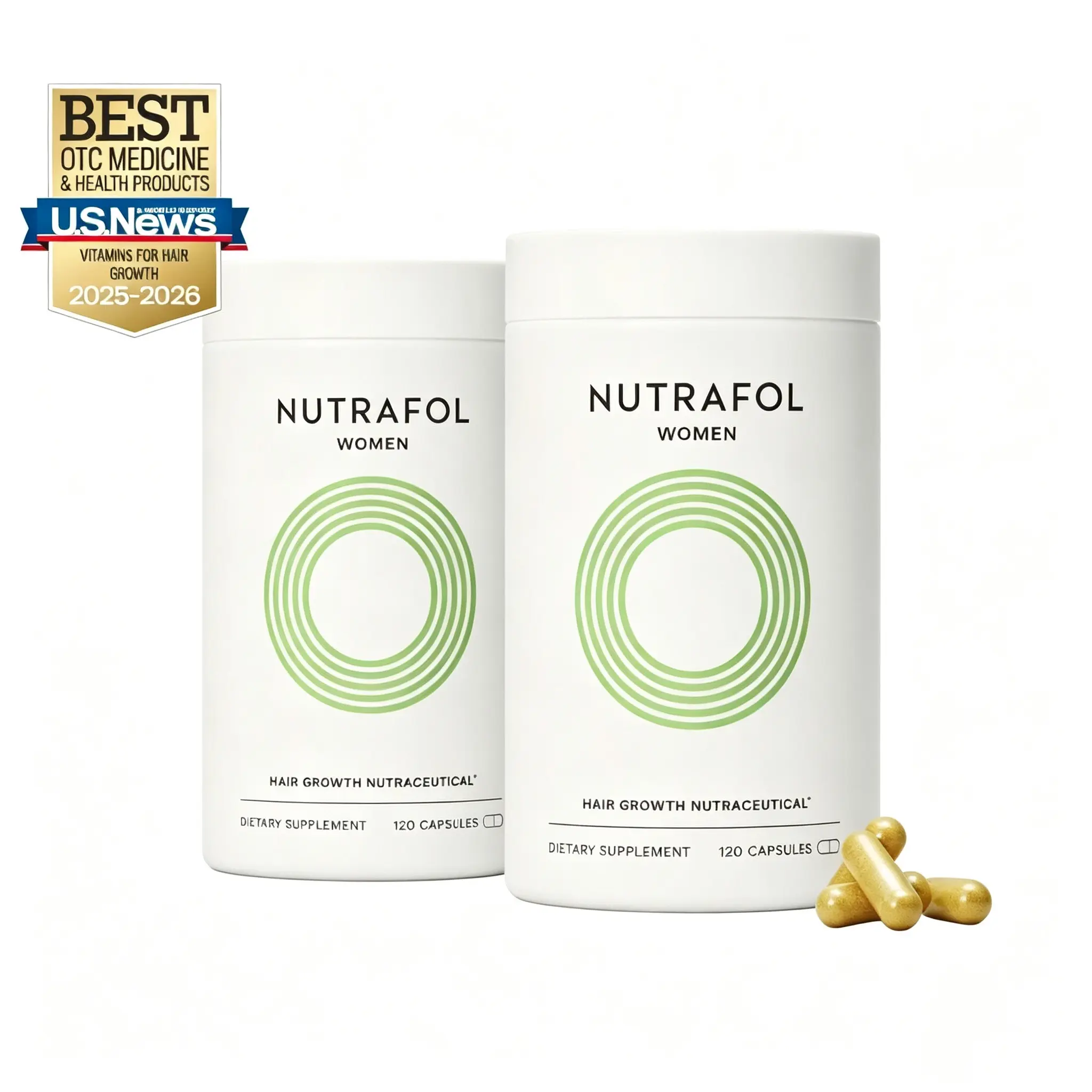 Nutrafol Women Hair Growth Supplements, Ages 18-44, Clinically Tested for Visibly Thicker and Stronger Hair, Dermatologist Recommended - 1 Month Supply