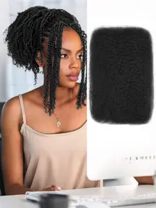 Afro Curly Synthetic Hair Braid Extensions, Medium Length Afro Twist Braids, Synthetic Braiding Hair, Durable and Fade Resistant, All Season Use, Synthetic Hairpieces