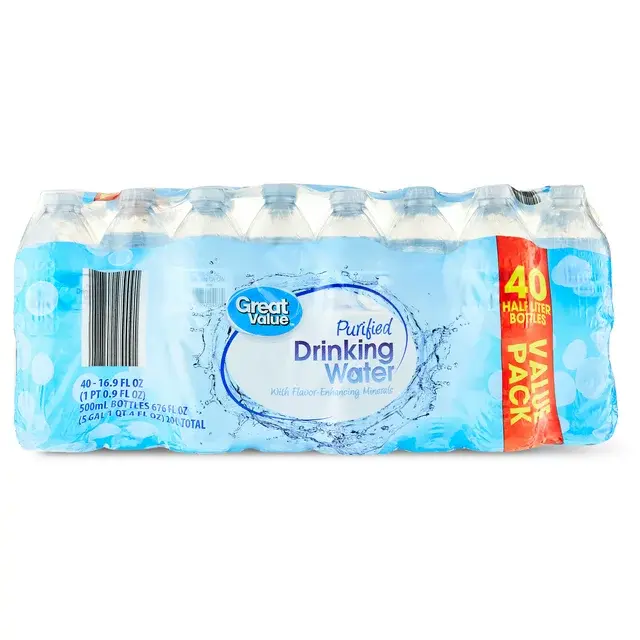 Great Value Purified Drinking Water, 16.9 fl oz Bottles