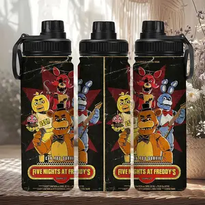 1pc Toy Bear Five Nights at Freddy's Water Bottle, Tumbler, 20oz Stainless Steel Insulated Flask, Reusable for Outdoor Activities, Camping, Gym, Office