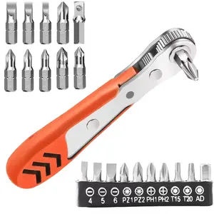 Ratchet Wrench, Right Angle Phillips Magnetic Screwdriver For Tight Spaces With 1/4" Drive High Torque Offset Reversible Mini Ratchet Offset Screwdriver For Tight Areas