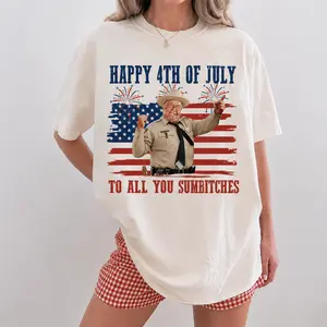 Happy 4th Of July To All You Sumbitches,Funny Patriotic Sheriff,Retro Smokey And The Bandit Movie, Classic Movie 4th of July