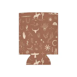 Vintage Western Art Horse and Cattle - Can Cooler