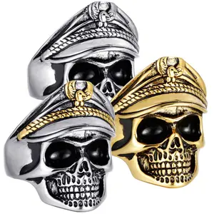 Stainless Steel Legion Skull Head Ring Gothic Style Cool Hip Hop Men's Ring Party, Rock, Halloween Gift Accessories