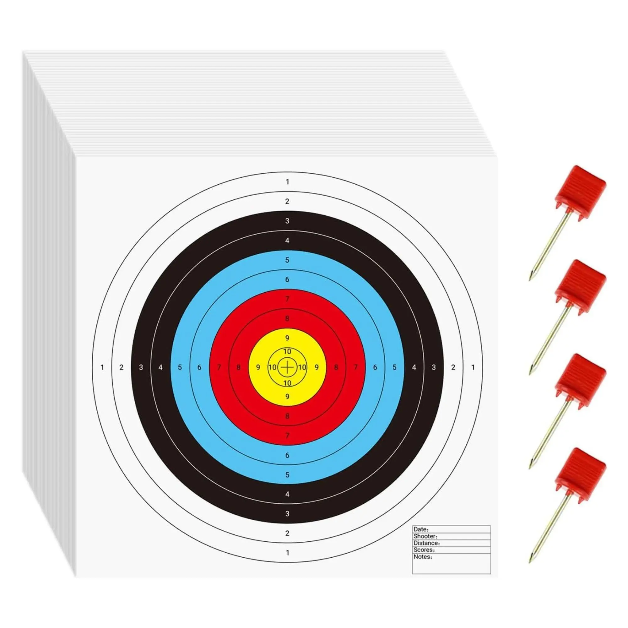 Morrell ASA Indoor Round Paper Face Shooting Targets, 17x17-Inch, 100 Count