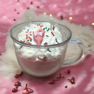 Pink peppermint Dessert candles