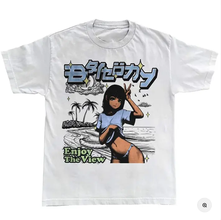 Y2K Magazine Graphic T Shirt  Shortsleeve Top graphic tee Fitted