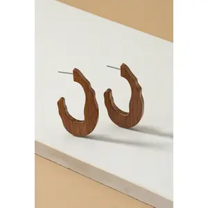 Mystery Wood Earring - Brown