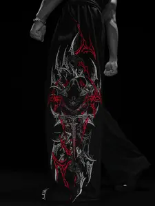 Men's Sporty Fitness Casual Long Pants, Sports Bottoms, Running Workout Print Streetwear Straight Leg, Ideal for Training, Gym, Sports