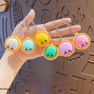 6-Pack Kawaii Dumpling Keychain Bundle – Squishy Fidget Toy Set for Backpacks, Keys & Party Favors | Stress Relief Gift Set