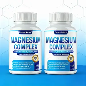 Magnesium Complex 6 Types Elemental Magnesium 1000mg – Glycinate, Citrate, Malate, Taurate, Oxide, Orotate Vegan Non-GMO 90 Count