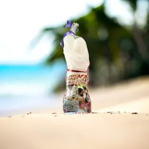 Love Candle White Amarre Chico 7 Inch White Matrimonio Ritual for Spiritual Healing Emotional Balance on Sand Background No Warranty Decor Ornaments