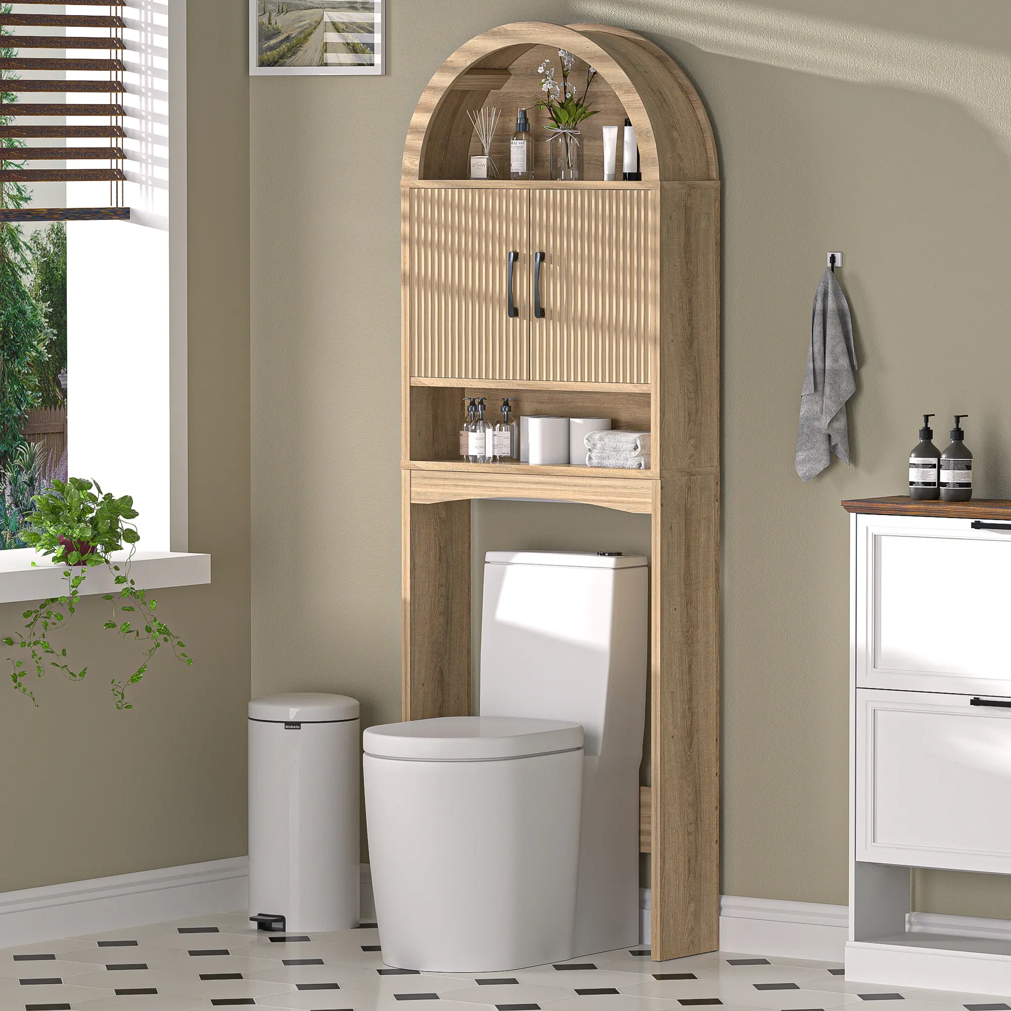 Wood 23.7"L * 7.7"W * 69"H-Without tissue holder