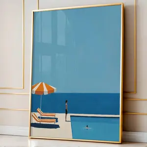 Minimalist Wall Decor, Sea Poster, Swim Print, Printable Wall Art, Summer Print, Swimming Pool Print