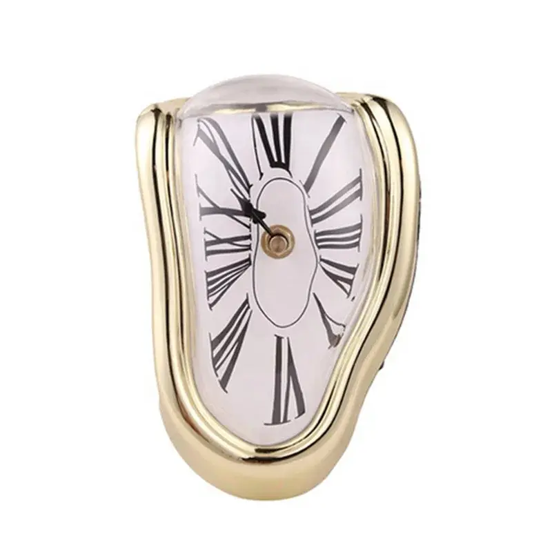 Battery Operated Melting Clock Silent Table Clock for Office Rustic Home Wall Decoration Vintage Clocks