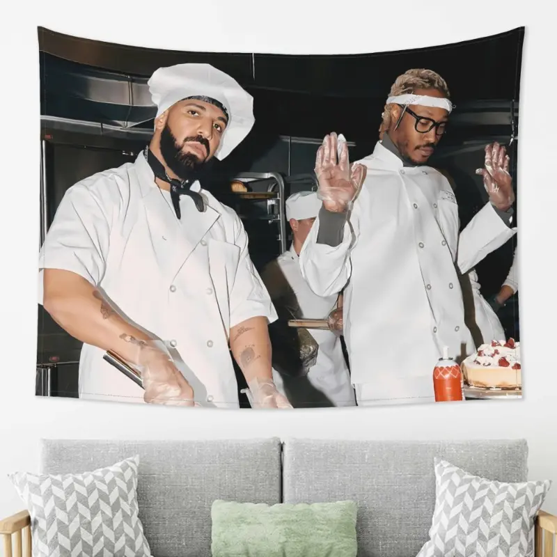 Drake And Future Tapestry For Dorm Room, Party Background, Art Poster Decoration, Bedroom Wall Decoration, Seasonal Decoration, Bedroom Living Room Gift
