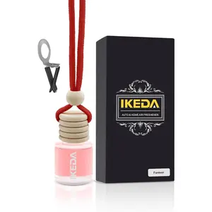 Ikeda Car Air Freshener: Hanging Car Smell Air Freshener |   10ml Hanging Car Perfume |   Long Lasting Fragrance |   Strong Scents Diffuser for Auto Home (Strawberry | Circular)