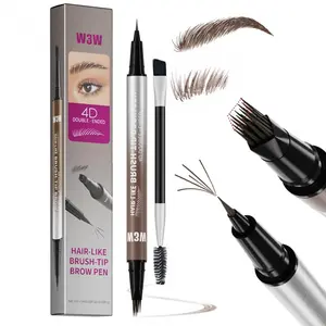 4D Microblading Dual-End Brow & Eyeliner Pen, Waterproof, Smudge-Proof, Long-Lasting Makeup Tool for Eyebrow Definition