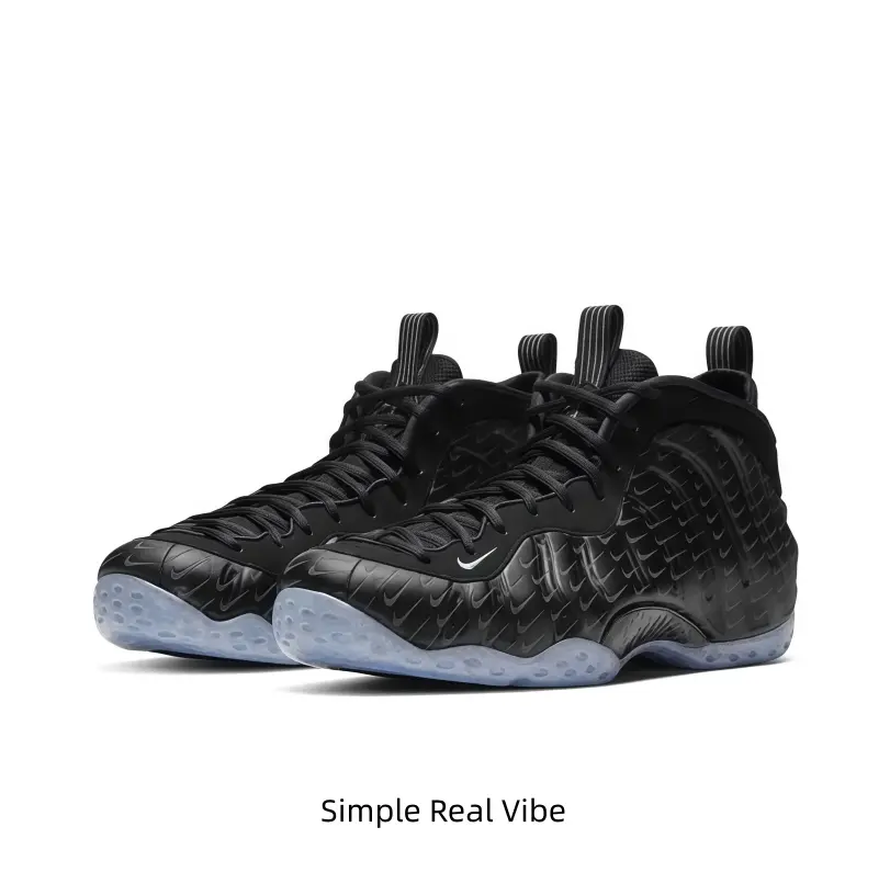 Anti-Torsion Black Basketball Sneakers Embossed scratch-resistant glossy upper Snug woven fabric ankle lining Shock-absorbing frosted translucent outsole Slip-resistant hard rubber material For indoor court matches & urban night outings