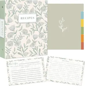 Recipe Binder - 3 Ring Binder Recipe Book with Plastic Sleeves, 50 Recipe Cards, and Dividers - to Write Your Own Recipes, Organize and Preserve Your Family's  Recipes